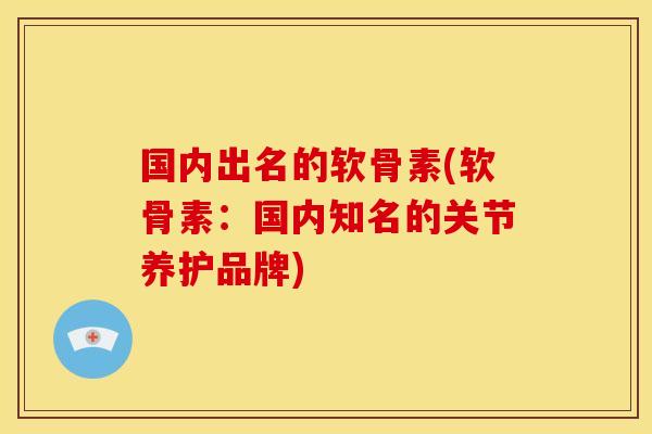 国内出名的软骨素(软骨素：国内知名的关节养护品牌)