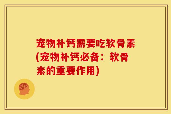 宠物补钙需要吃软骨素(宠物补钙必备：软骨素的重要作用)
