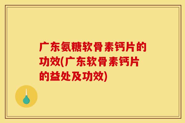 广东氨糖软骨素钙片的功效(广东软骨素钙片的益处及功效)