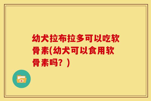 幼犬拉布拉多可以吃软骨素(幼犬可以食用软骨素吗？)
