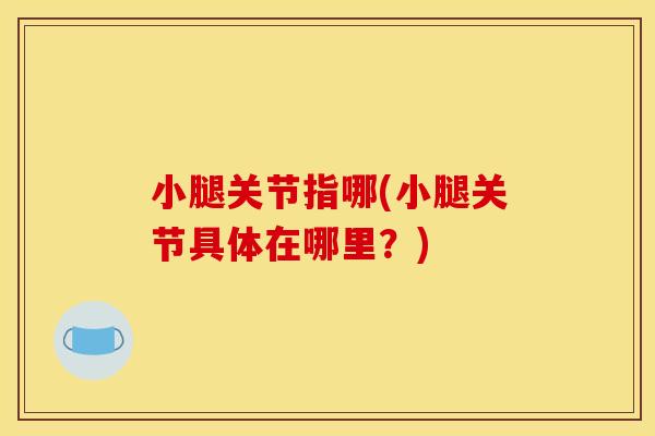 小腿关节指哪(小腿关节具体在哪里？)