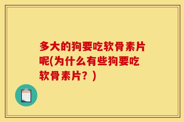 多大的狗要吃软骨素片呢(为什么有些狗要吃软骨素片？)
