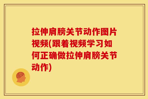 拉伸肩膀关节动作图片视频(跟着视频学习如何正确做拉伸肩膀关节动作)