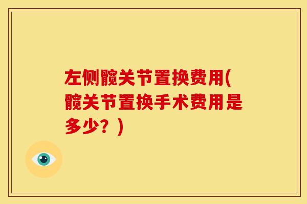 左侧髋关节置换费用(髋关节置换手术费用是多少？)