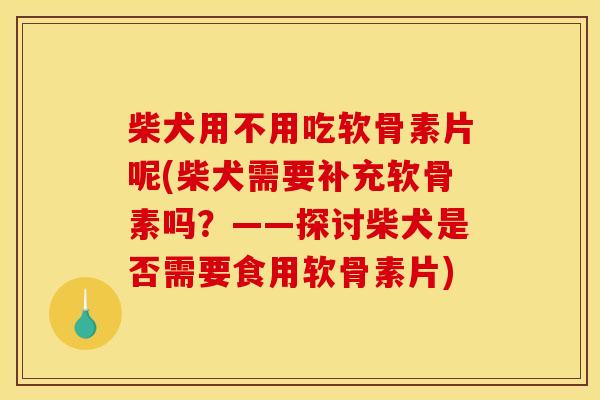 柴犬用不用吃软骨素片呢(柴犬需要补充软骨素吗？——探讨柴犬是否需要食用软骨素片)