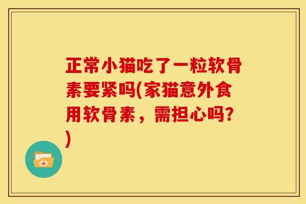 正常小猫吃了一粒软骨素要紧吗(家猫意外食用软骨素，需担心吗？)