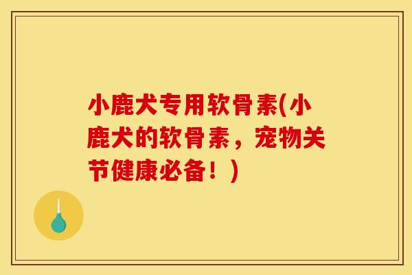 小鹿犬专用软骨素(小鹿犬的软骨素，宠物关节健康必备！)