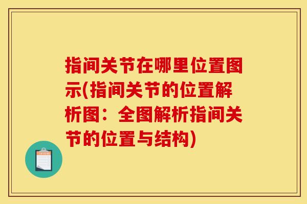 指间关节在哪里位置图示(指间关节的位置解析图：全图解析指间关节的位置与结构)