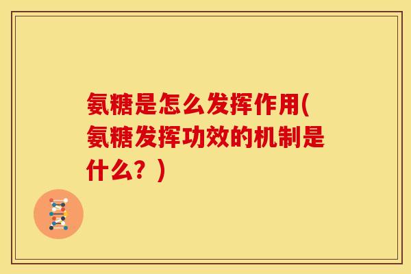 氨糖是怎么发挥作用(氨糖发挥功效的机制是什么？)