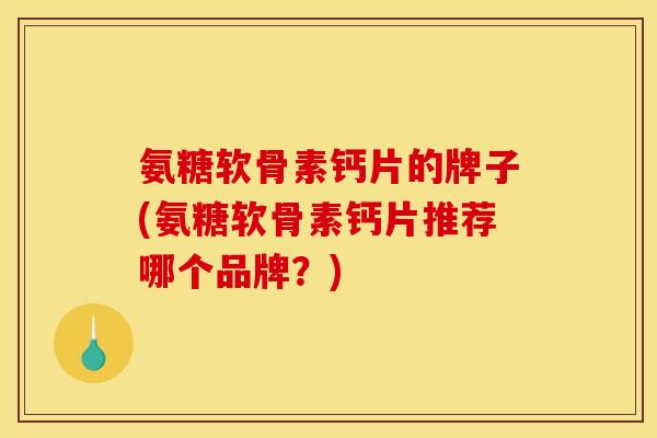 氨糖软骨素钙片的牌子(氨糖软骨素钙片推荐哪个品牌？)