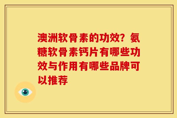 澳洲软骨素的功效？氨糖软骨素钙片有哪些功效与作用有哪些品牌可以推荐