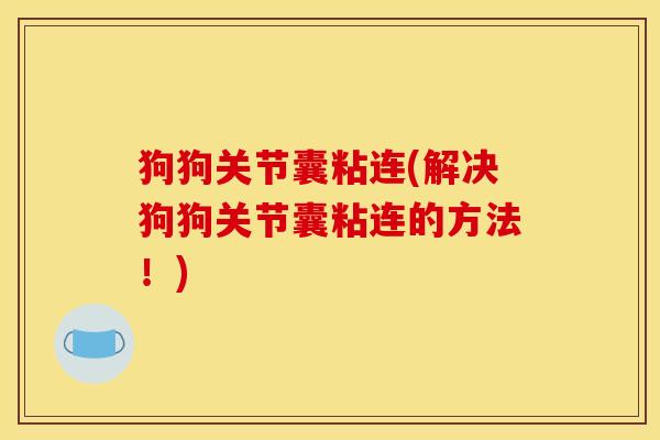 狗狗关节囊粘连(解决狗狗关节囊粘连的方法！)