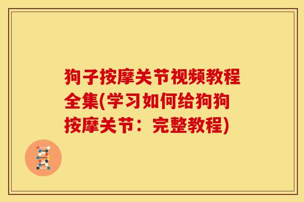 狗子按摩关节视频教程全集(学习如何给狗狗按摩关节：完整教程)