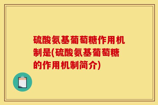 硫酸氨基葡萄糖作用机制是(硫酸氨基葡萄糖的作用机制简介)