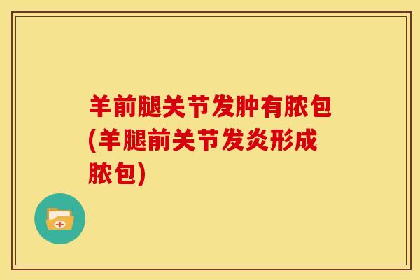 羊前腿关节发肿有脓包(羊腿前关节发炎形成脓包)