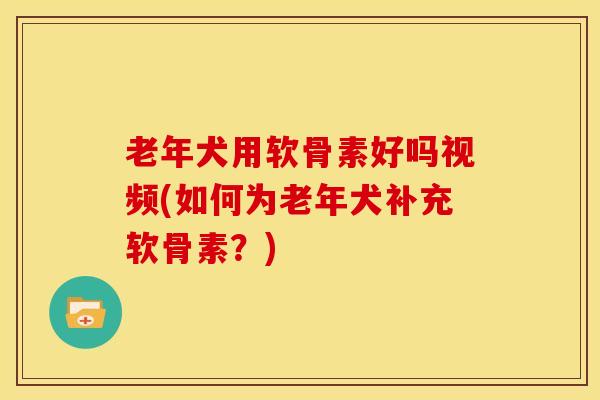 老年犬用软骨素好吗视频(如何为老年犬补充软骨素？)