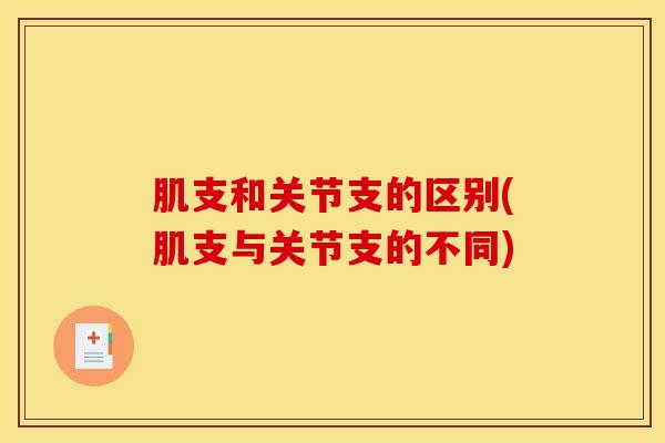 肌支和关节支的区别(肌支与关节支的不同)