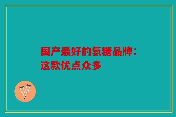国产最好的氨糖品牌：这款优点众多