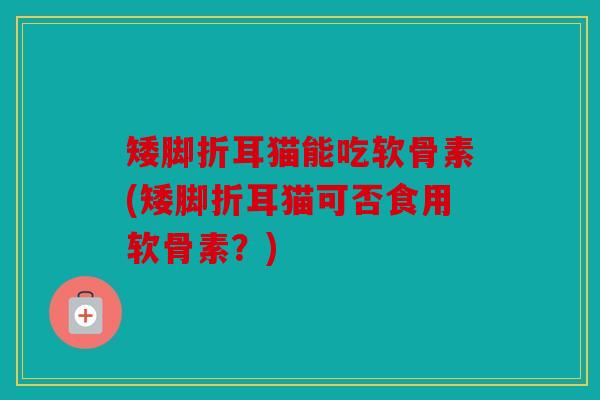 矮脚折耳猫能吃软骨素(矮脚折耳猫可否食用软骨素？)