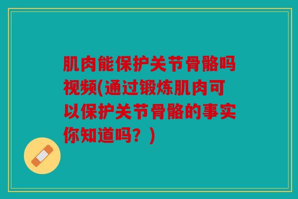 肌肉能保护关节骨骼吗视频(通过锻炼肌肉可以保护关节骨骼的事实你知道吗？)