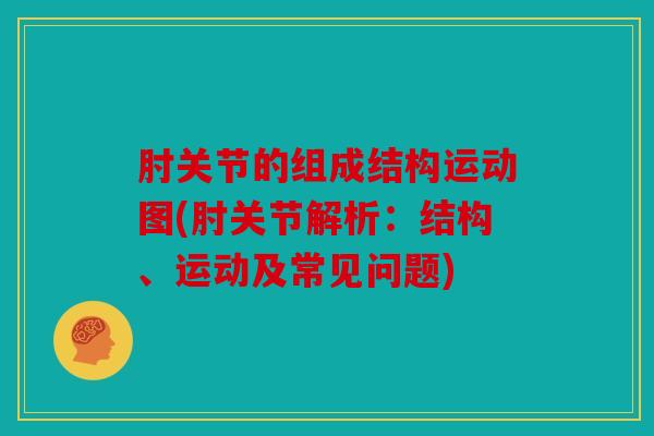 肘关节的组成结构运动图(肘关节解析：结构、运动及常见问题)