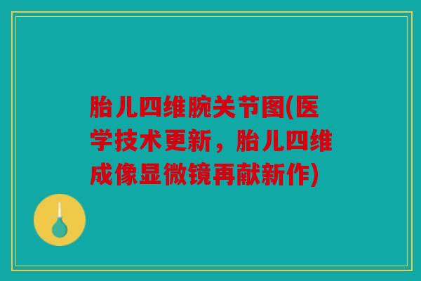 胎儿四维腕关节图(医学技术更新，胎儿四维成像显微镜再献新作)