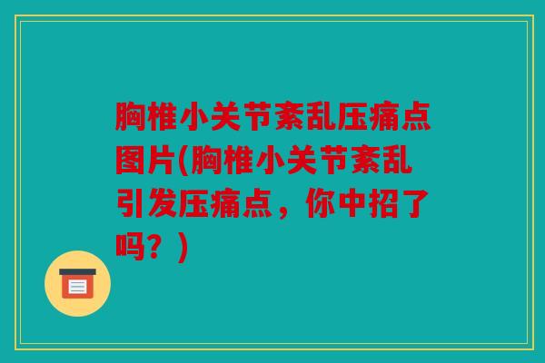 胸椎小关节紊乱压痛点图片(胸椎小关节紊乱引发压痛点，你中招了吗？)