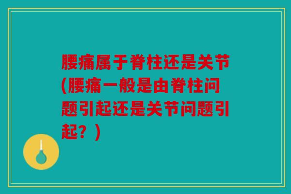 腰痛属于脊柱还是关节(腰痛一般是由脊柱问题引起还是关节问题引起？)