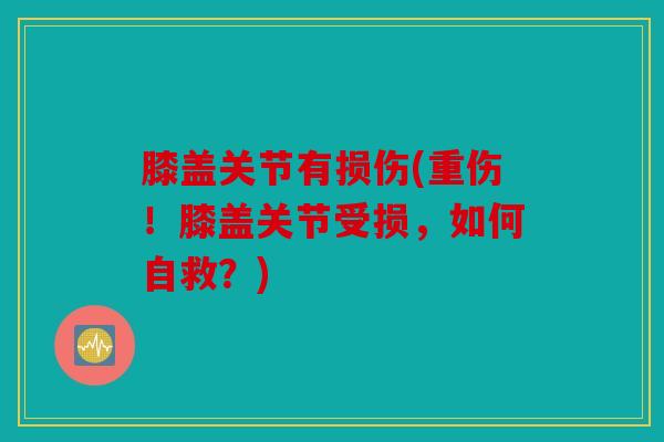 膝盖关节有损伤(重伤！膝盖关节受损，如何自救？)