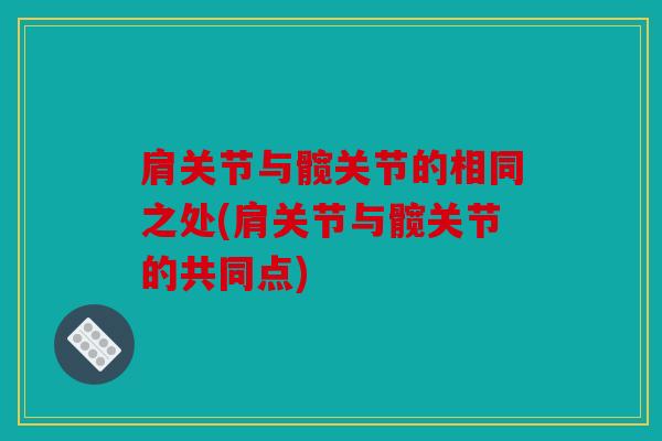 肩关节与髋关节的相同之处(肩关节与髋关节的共同点)