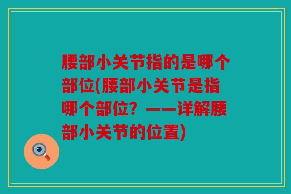 腰部小关节指的是哪个部位(腰部小关节是指哪个部位？——详解腰部小关节的位置)