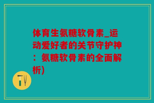 体育生氨糖软骨素_运动爱好者的关节守护神：氨糖软骨素的全面解析)