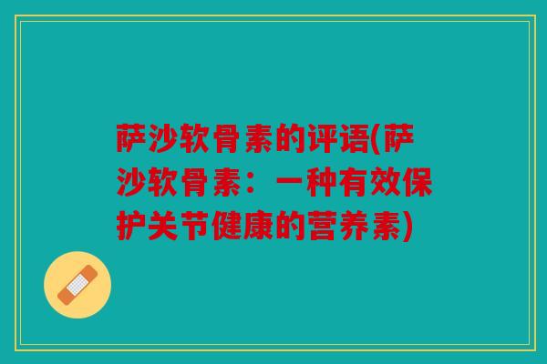 萨沙软骨素的评语(萨沙软骨素：一种有效保护关节健康的营养素)