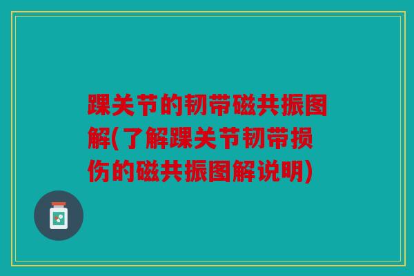 踝关节的韧带磁共振图解(了解踝关节韧带损伤的磁共振图解说明)