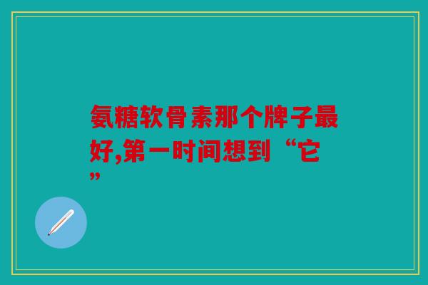 氨糖软骨素那个牌子最好,第一时间想到“它”