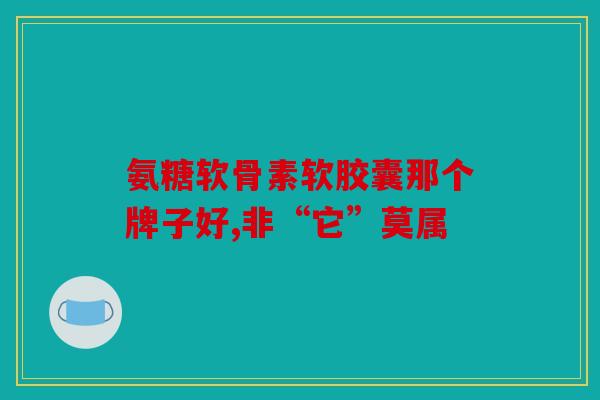 氨糖软骨素软胶囊那个牌子好,非“它”莫属