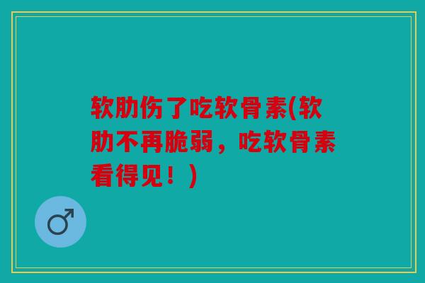 软肋伤了吃软骨素(软肋不再脆弱，吃软骨素看得见！)