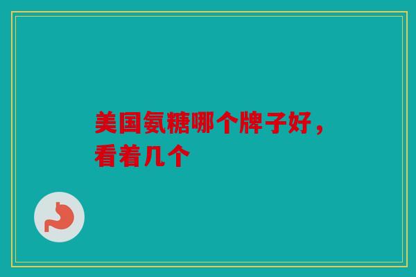 美国氨糖哪个牌子好，看着几个