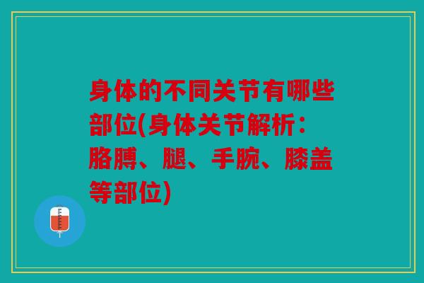 身体的不同关节有哪些部位(身体关节解析：胳膊、腿、手腕、膝盖等部位)