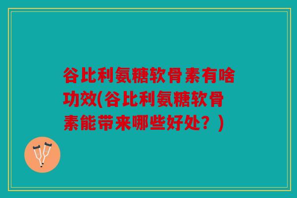 谷比利氨糖软骨素有啥功效(谷比利氨糖软骨素能带来哪些好处？)