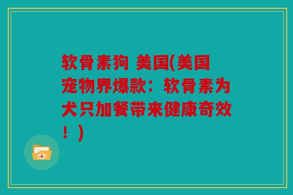 软骨素狗 美国(美国宠物界爆款：软骨素为犬只加餐带来健康奇效！)