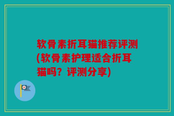 软骨素折耳猫推荐评测(软骨素护理适合折耳猫吗？评测分享)