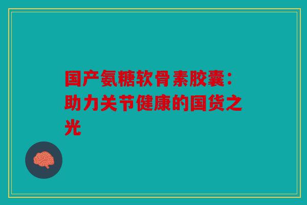 国产氨糖软骨素胶囊：助力关节健康的国货之光