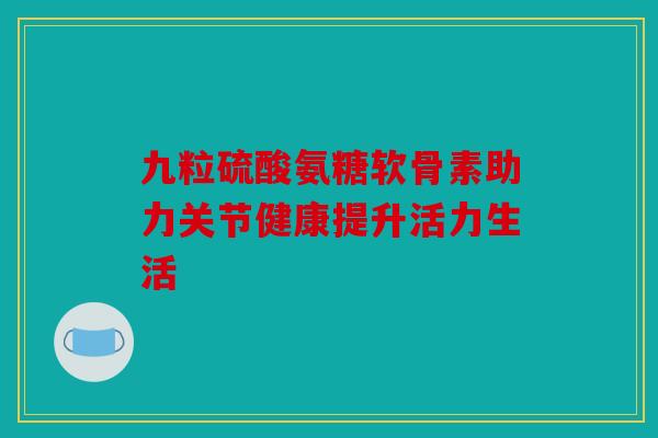 九粒硫酸氨糖软骨素助力关节健康提升活力生活