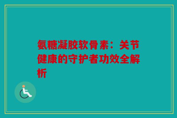 氨糖凝胶软骨素：关节健康的守护者功效全解析