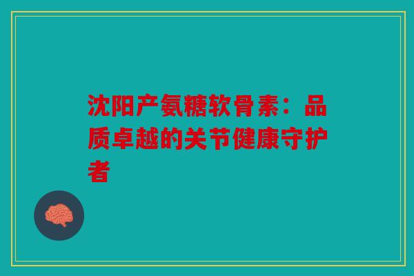 沈阳产氨糖软骨素：品质卓越的关节健康守护者