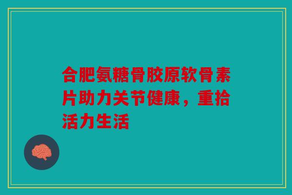 合肥氨糖骨胶原软骨素片助力关节健康，重拾活力生活