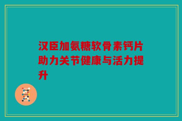 汉臣加氨糖软骨素钙片助力关节健康与活力提升