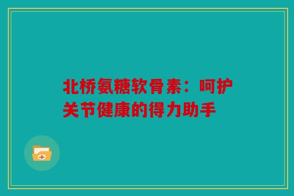 北桥氨糖软骨素：呵护关节健康的得力助手