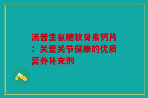 汤普生氨糖软骨素钙片：关爱关节健康的优质营养补充剂